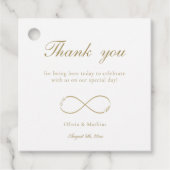 Infinity Love Monogram Wit Dank je bruiloft Bedankjes Labels (Voorkant)