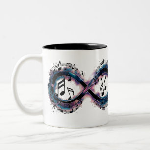 Infinity Love Music Mug à deux tons - Symbole de E