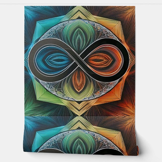 Infinity Mandala African Tribal Mask Abstract Behang (Afrollen)