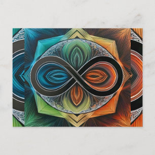 Infinity Mandala African Tribal Mask Abstract Briefkaart