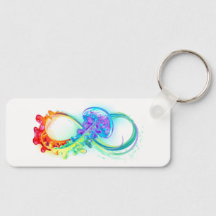 Infinity met regenboogkwal sleutelhanger