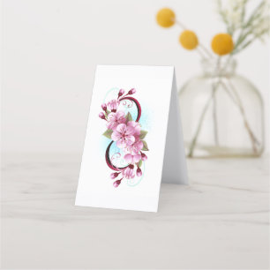 Infinity met Sakura Blossom Flowers Afsprakenkaart