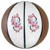 Infinity met Sakura Blossom Flowers Basketbal (Verticaal)