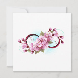 Infinity met Sakura Blossom Flowers Bedankkaart