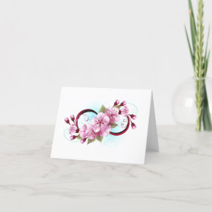 Infinity met Sakura Blossom Flowers Bedankkaart