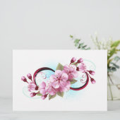 Infinity met Sakura Blossom Flowers Briefpapier (Staand voorkant)