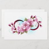 Infinity met Sakura Blossom Flowers Briefpapier (Voorkant / Achterkant)