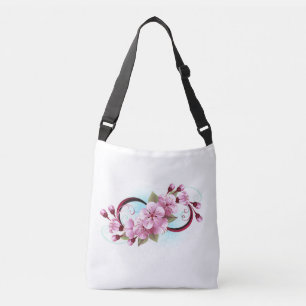 Infinity met Sakura Blossom Flowers Crossbody Tas