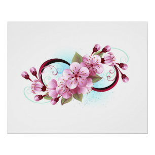 Infinity met Sakura Blossom Flowers Perfect Poster