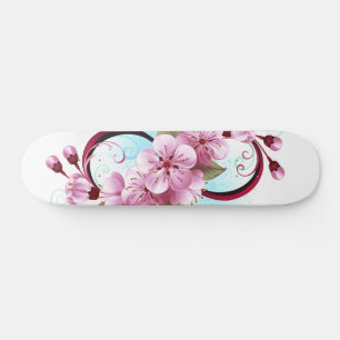 Infinity met Sakura Blossom Flowers Skateboard