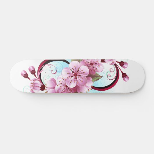 Infinity met Sakura Blossom Flowers Skateboard (Horizontaal)