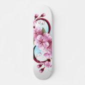 Infinity met Sakura Blossom Flowers Skateboard (Voorkant)