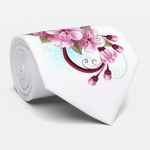 Infinity met Sakura Blossom Flowers Stropdas