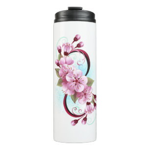 Infinity met Sakura Blossom Flowers Thermosbeker