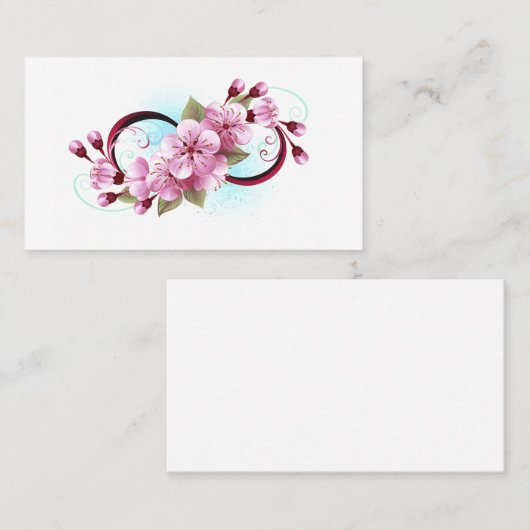 Infinity met Sakura Blossom Flowers Visitekaartje (Voorkant / Achterkant)