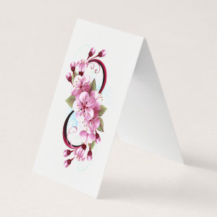 Infinity met Sakura Blossom Flowers Visitekaartjes