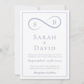 Infinity Minimalist Poeder Blauw Huwelijk Kaart (Voorkant)