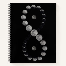 Infinity moon zwart notitieboek