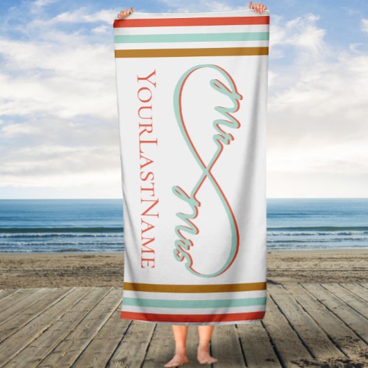 Infinity Mr en Mrs Wedding Custom Bath Towel Badhanddoek