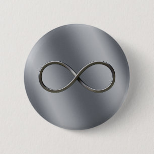 Infinity Nerd Symbool   Zilverige Wiskunde bekijke Ronde Button 5,7 Cm