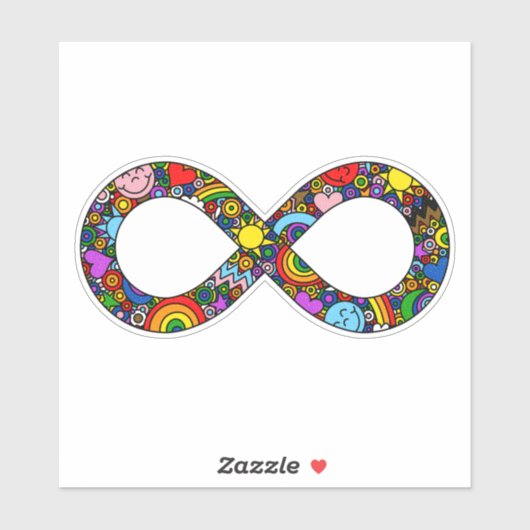 Infinity Neurodiverse Doodle Progress Pride vlag Sticker (Vel)