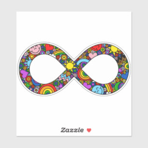 Infinity Neurodiverse Doodle Progress Pride vlag Sticker