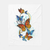 Infinity of Monarch Butterflies Fleece Deken (Voorkant)