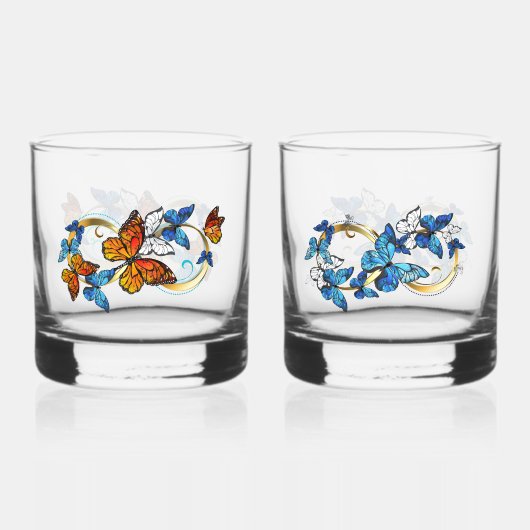Infinity of Monarch Butterflies Whisky Glas (Voorkant)