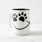 Infinity Paw Prints and Heart Coffee Mug, 15 oz Tweekleurige Koffiemok (Voorkant links)