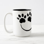 Infinity Paw Prints and Heart Coffee Mug, 15 oz Tweekleurige Koffiemok (Links)