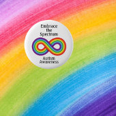 Infinity Rainbow Autism Awareness Button