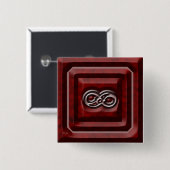 Infinity Red Square Buttonnen Vierkante Button 5,1 Cm (Voorkant /achterkant)