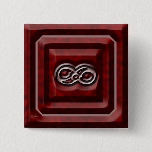 Infinity Red Square Buttonnen Vierkante Button 5,1 Cm (Voorkant)