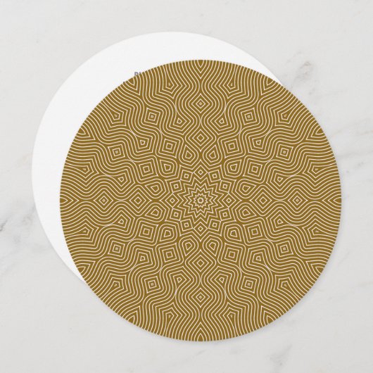 Infinity Ronde Uitnodiging in Goud en Wit (Voorkant / Achterkant)