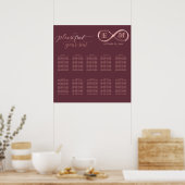 Infinity roos Gold romantic monogram calligraphy Poster (Keuken)