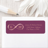 Infinity roos Gold romantic monogram cassis Etiket (Insitu)