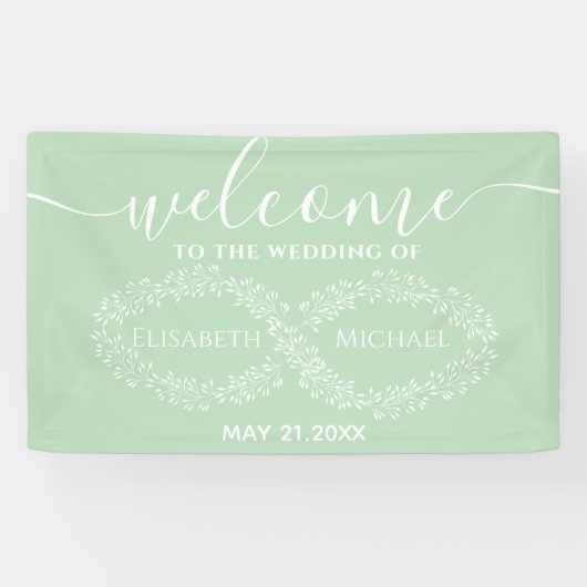 Infinity sage botanische simpele romantische elega spandoek (Horizontaal)