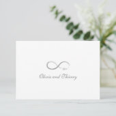Infinity Sign Uniek Goud Wit Weddenschap RSVP Kaart (Staand voorkant)