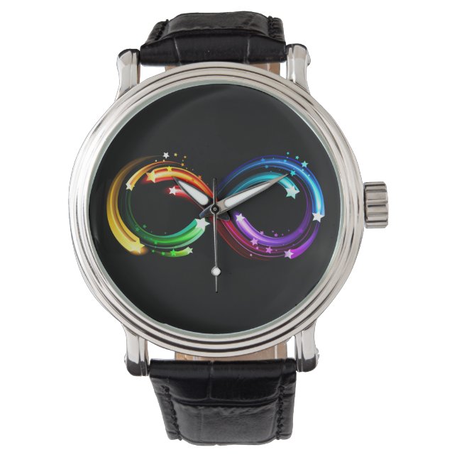 Infinity symbol of rainbow comets horloge (Voorkant)