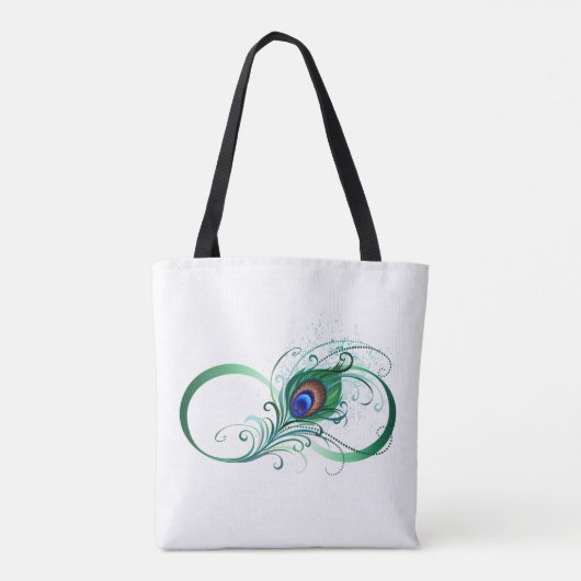 Infinity Symbol with Peacock Feather Draagtas (Achterkant)