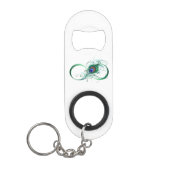 Infinity Symbol with Peacock Feather Mini Flessenopener (Voorkant)