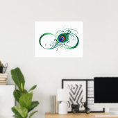 Infinity Symbol with Peacock Feather Poster (Thuiskantoor)