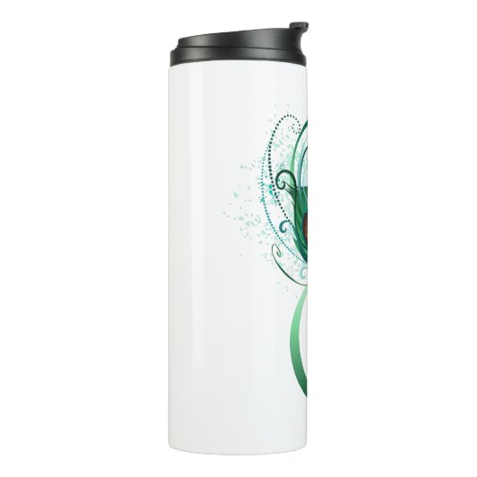 Infinity Symbol with Peacock Feather Thermosbeker (Gedraaid links)