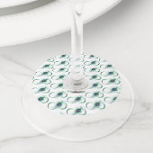 Infinity Symbol with Peacock Feather Wijnglaslabel (Dichtbij)