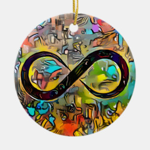 Infinity symbool Autisme Bewustmaking Neurodiver Keramisch Ornament