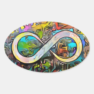 Infinity symbool Autisme Bewustmaking Neurodiver Ovale Sticker