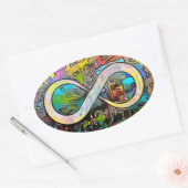 Infinity symbool | Autisme Bewustmaking Neurodiver Ovale Sticker (Envelop)