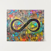 Infinity symbool | Autisme Bewustmaking Neurodiver Wandkleed (Voorkant (horizontaal))