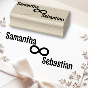Infinity Symbool Cute Simple Personated Two Names Rubberstempel