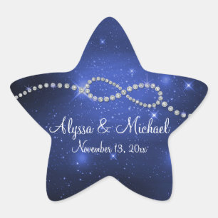 Infinity Symbool Galaxy Star Navy Blue Wedding Ster Sticker